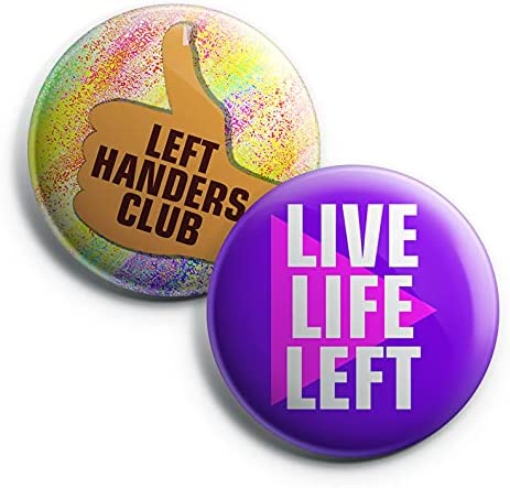 Left Handed Pinback Buttons (1 Set x 10 Designs)