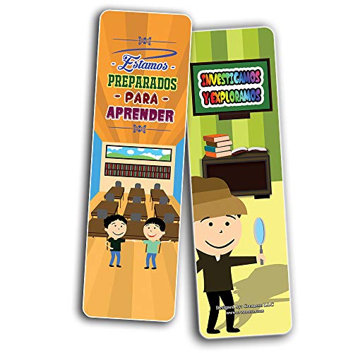 Creanoso Spanish Positive Classroom Expectation Bookmarks Cards (30-Pack) - Premium Quality Gift Ideas for Children, Teens, Adults for All Occasions - Stocking Stuffers Party Favor & Giveaways