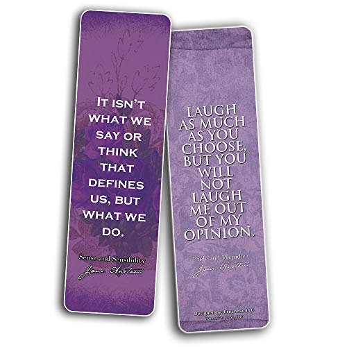 Reading Gifts for Women (30-Pack) - Bookmark Cards Jane Austen Mr Darcy Elizabeth Bennet Bookclub Reader Stocking Stuffers - Floral Flowers Romantic Party Favors