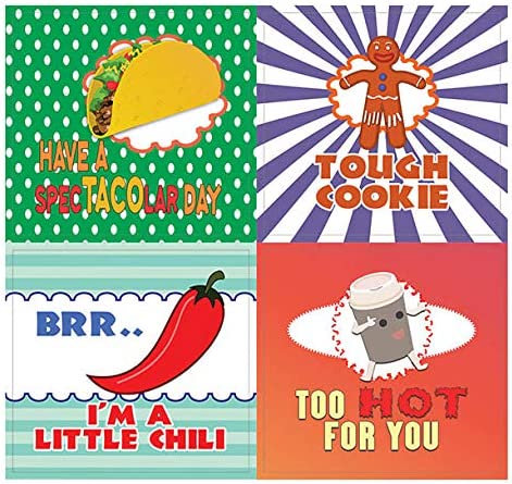 Creanoso Hilarious Delicious Food Puns Stickers (20-Sheet) Ã¢â‚¬â€œ Funny Gift Stickers for Kids Ã¢â‚¬â€œ Awesome Stocking Stuffers Gifts for Boys & Girls, Children, Teens Ã¢â‚¬â€œ Wall Table Surface DÃƒÂ©cor Art Decal