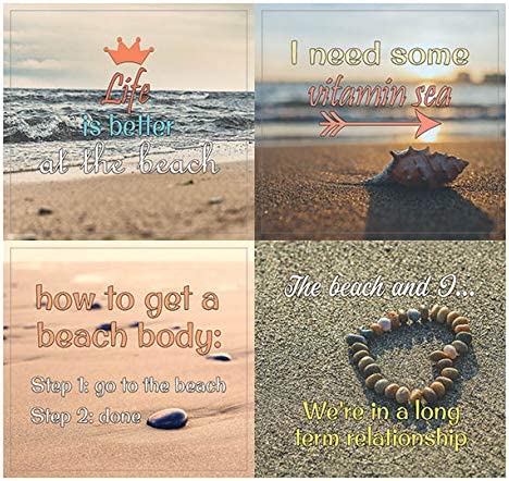 Creanoso Humor and Fun Beach Stickers (10-Sheet) Ã¢â‚¬â€œ Funny and Inspiring Beach Travel Stickers