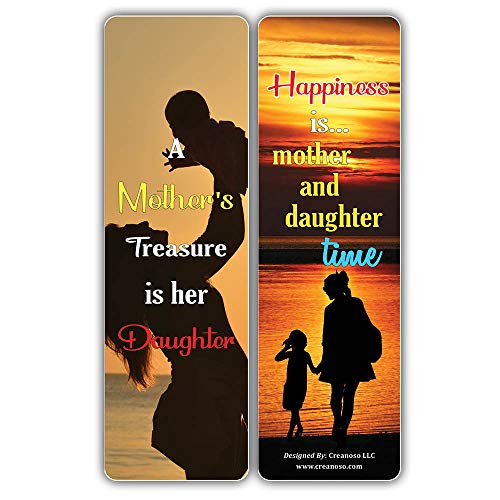 Creanoso Inspiring Mother and Daughter Saying Quotes Bookmark Cards (30-Pack) Ã¢â‚¬â€œ Reading Bookmarks Collection Set Ã¢â‚¬â€œ Stocking Stuffers Gift for Mother and Daughter