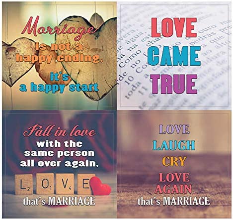 Creanoso Inspiring Words Marriage Quote Stickers (10-Sheet) Ã¢â‚¬â€œ Premium Bridal Gift Set for Couples