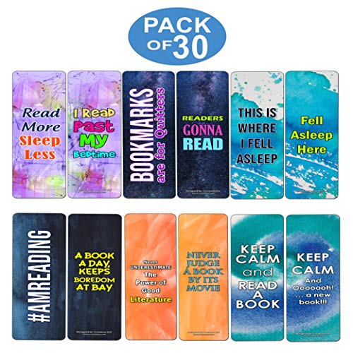 Creanoso Readers Bookmarks Cards (30-Pack) Ã¢â‚¬â€œ Stocking Stuffers Gift for Men, Women, Adult, Teens - Party Favors Supplies Ã¢â‚¬â€œ Rewards Gifts Ã¢â‚¬â€œ Awesome Bookmark Collection for Readers