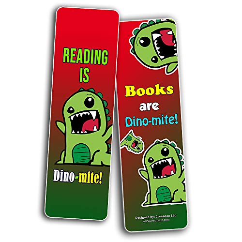 Creanoso Dinosaur Kingdom Reading Bookmark for Kids (60-Pack) ÃƒÂ¢Ã¢â€šÂ¬Ã¢â‚¬Å“ Awesome Book Page Marker Clip Set ÃƒÂ¢Ã¢â€šÂ¬Ã¢â‚¬Å“ Premium Gift for Boys & Girls, Children ÃƒÂ¢Ã¢â€šÂ¬Ã¢â‚¬Å“ Rewards Incentives ÃƒÂ¢Ã¢â€šÂ¬Ã¢â‚¬Å“ Card Stock