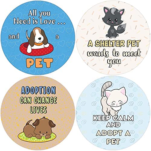 Creanoso Adopt don't shop Stickers (10 Sets X 16 Designs)â€“ Sticker Card Giveaways for Kids â€“ Awesome Stocking Stuffers Gifts for Boys & Girls â€“ Classroom Home Rewards Enticements