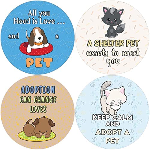 Creanoso Adopt don't shop Stickers (5 Sets X 16 Designs) â€“ Sticker Card Giveaways for Kids â€“ Awesome Stocking Stuffers Gifts for Boys & Girls â€“ Classroom Home Rewards Enticements