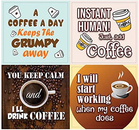 Creanoso Coffee Quote Stickers Series II (10-Sheet) Ã¢â‚¬â€œ Premium Gift Set Rewards for Coffee Lovers