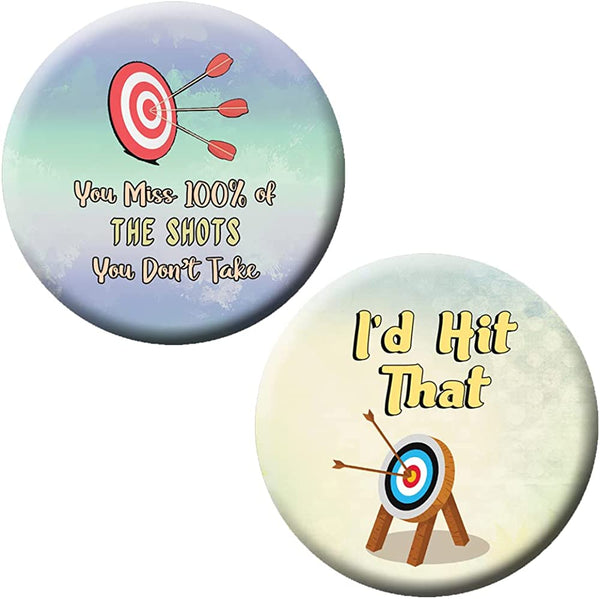 Creanoso Archery Pin buttons (1 X 10 Designs) - Stocking Stuffers Premium Quality Gift Ideas for Children, Teens, & Adults - Corporate Giveaways & Party Favors
