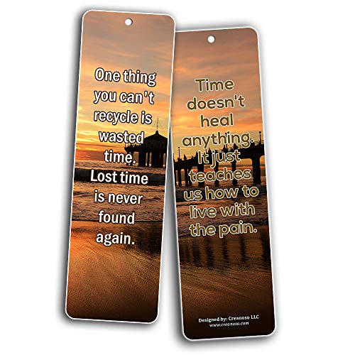 Creanoso Time is Precious Bookmarker Cards (60-Pack) ÃƒÂ¢Ã¢â€šÂ¬Ã¢â‚¬Å“ Six Assorted Quality Bookmarks Bulk Set ÃƒÂ¢Ã¢â€šÂ¬Ã¢â‚¬Å“ Premium Gift for Men Women Adult Teens ÃƒÂ¢Ã¢â€šÂ¬Ã¢â‚¬Å“ Awesome Bookmarks