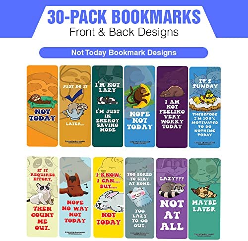 Not Today Bookmarks (5-Sets X 6 Cards)