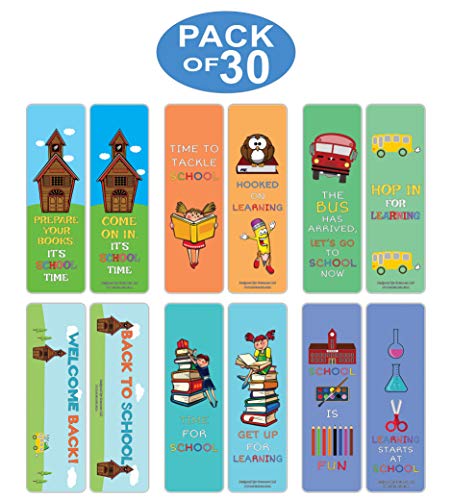 Creanoso Motivational Back to School Bookmarks (30-Pack) Ã¢â‚¬â€œ Encouraging Words Bookmarkers Bulk Set Ã¢â‚¬â€œ Premium Quality Book Clippers for Middle Schoolers