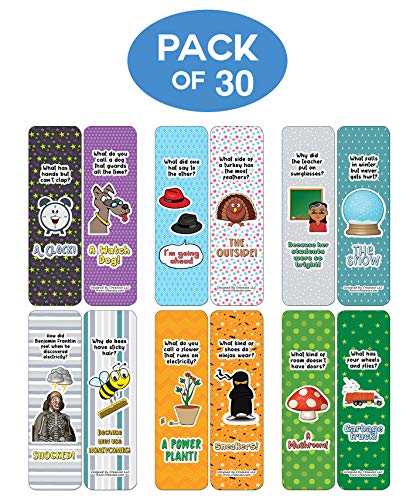 Creanoso Jokes for Kids Series Bookmarks Cards - Series 2 (30-Pack) - Classroom Reward Incentives for Students and Children - Stocking Stuffers Party Favors & Giveaways for Teens & Adults