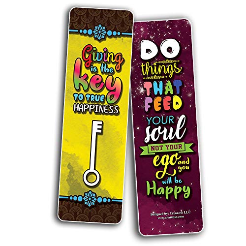 Creanoso The Key of Being Happy Bookmarks (30-Pack)Ã¢â‚¬â€œ Stocking Stuffers Gift for Boys & Girls, Teens Ã¢â‚¬â€œ Book Reading Rewards Gifts Incentive Ã¢â‚¬â€œ Great Giveaways for Children Ã¢â‚¬â€œ Page Clippers