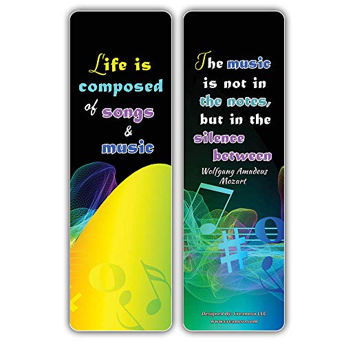 Creanoso Inspiring Music Sayings Bookmarks Series 4 (30-Pack) Ã¢â‚¬â€œ Stocking Stuffers Gift for Choir Band Singers Musicians Music Students, Adults, Teens Ã¢â‚¬â€œ Concert Gift Giving Ã¢â‚¬â€œ Music Rewards Incentives