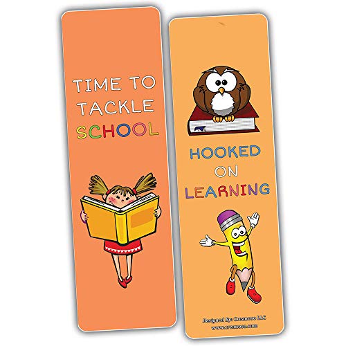 Creanoso Motivational Back to School Bookmarks (30-Pack) Ã¢â‚¬â€œ Encouraging Words Bookmarkers Bulk Set Ã¢â‚¬â€œ Premium Quality Book Clippers for Middle Schoolers