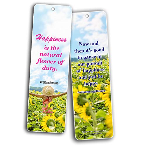 Creanoso True Happiness Bookmarks (30-Pack) Ã¢â‚¬â€œ Stocking Stuffers Gift for Men & Women, Teens - Rewards Gifts Ã¢â‚¬â€œ Awesome Bookmark Collection Ã¢â‚¬â€œ Bulk Set Pack Ã¢â‚¬â€œ Inspiring Quote Sayings for Friends