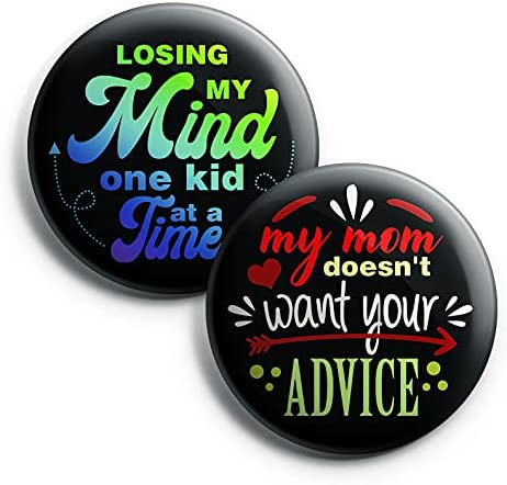 Funny Mom Quotes Collections button pins (1-Set X 10 Buttons)