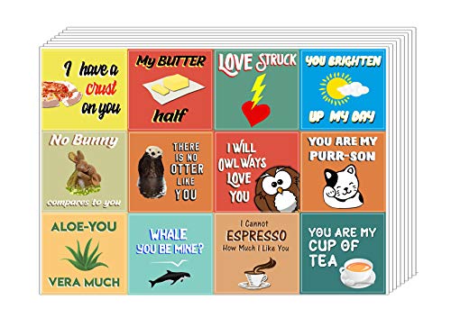 Creanoso Love Puns Stickers (20-Sheet) â€“ Premium Romantic Gift Set for Men Women Teens Adults â€“ Wall Table Surface DÃ©cor Art Decal â€“ DIY Projects â€“ Cool Stocking Stuffers Gifts â€“ Great Giveaways