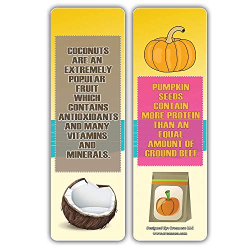 Creanoso Educational Learning About Fruits Facts Bookmarks (60-Pack) ÃƒÂ¢Ã¢â€šÂ¬Ã¢â‚¬Å“ Six Assorted Bulk Pack Book Page Clippers ÃƒÂ¢Ã¢â€šÂ¬Ã¢â‚¬Å“ Great Stocking Stuffers Gifts for Children ÃƒÂ¢Ã¢â€šÂ¬Ã¢â‚¬Å“ Great Teaching Tool for Classrooms