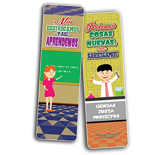 Creanoso Spanish Positive Classroom Expectation Bookmarks Cards (60-Pack) - Inspirational and Motivational Sayings Bookmarker Cards ÃƒÂ¢Ã¢â€šÂ¬Ã¢â‚¬Å“ Assorted Pack Collection for Inspiring Book Reader and Lovers