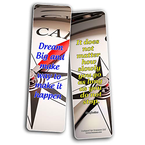 Motivate Yourself And Make Things Happen Bookmarks Cards (30-Pack) - Self Growth Performance Motivational Bookmarker - Stocking Stuffers for Friends Co-Workers Adults Teens Employees Sports Book Club