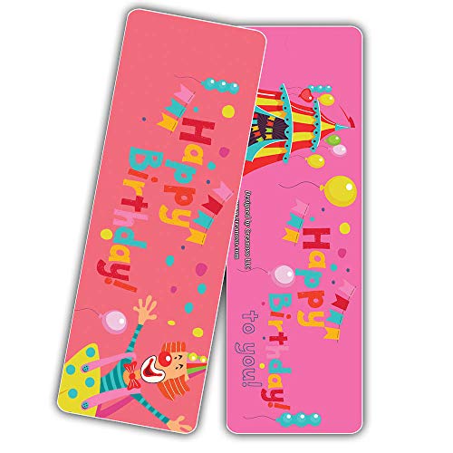 Creanoso Birthday Party Bookmarks (30-Pack) Ã¢â‚¬â€œ Birthday Party Reading Bookmarkers Bulk Card Set Ã¢â‚¬â€œ Premium Quality Cards Ã¢â‚¬â€œ Stocking Stuffers Gift for Boys, Girls, Teens, Kids, Adult