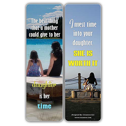 Creanoso Inspiring Mother and Daughter Saying Quotes Bookmark Cards (30-Pack) Ã¢â‚¬â€œ Reading Bookmarks Collection Set Ã¢â‚¬â€œ Stocking Stuffers Gift for Mother and Daughter