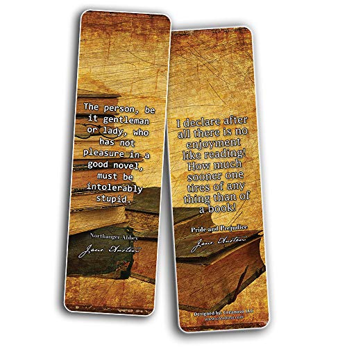 Reading Gifts for Women (30-Pack) - Bookmark Cards Jane Austen Mr Darcy Elizabeth Bennet Bookclub Reader Stocking Stuffers - Floral Flowers Romantic Party Favors