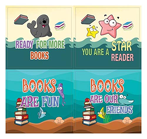 Creanoso Cute Sayings Sea Creatures Stickers (10-Sheet) â€“ Total 120 pcs (10 X 12pcs) Individual Small Size 2.1 x 2. Inches , Waterproof, Unique Personalized Themes Designs, Any Flat Surface DIY Decoration Art Decal for Boys & Girls, Children, Teens