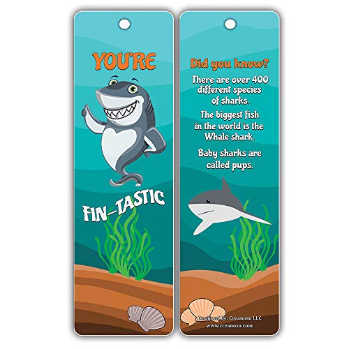 Creanoso Fun Learning Facts Under the Sea Bookmarks (30-Pack) Ã¢â‚¬â€œ Six Sea Creatures Facts Bookmark Design Bulk Set Ã¢â‚¬â€œ Premium Quality Book Clippers for Kids, Boys, Girls