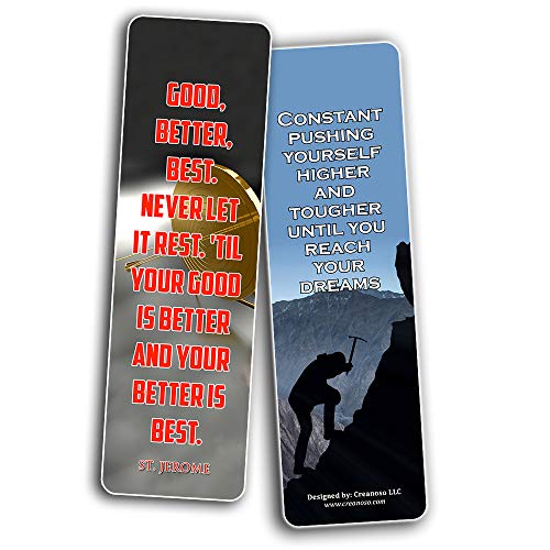 Motivate Yourself And Make Things Happen Bookmarks Cards (30-Pack) - Self Growth Performance Motivational Bookmarker - Stocking Stuffers for Friends Co-Workers Adults Teens Employees Sports Book Club