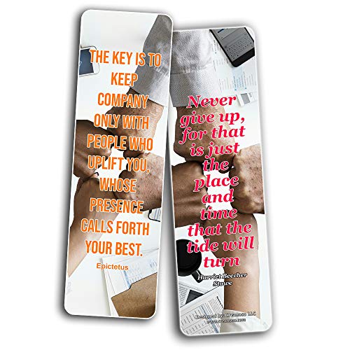 Motivate Yourself And Make Things Happen Bookmarks Cards (30-Pack) - Self Growth Performance Motivational Bookmarker - Stocking Stuffers for Friends Co-Workers Adults Teens Employees Sports Book Club