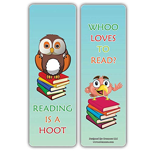 Creanoso Bird Reading Sayings Cute Bookmarks (60-Pack) ÃƒÂ¢Ã¢â€šÂ¬Ã¢â‚¬Å“ Six Assorted Quality Bookmarker Cards Bulk Set ÃƒÂ¢Ã¢â€šÂ¬Ã¢â‚¬Å“ Premium Gift for Kids, Boys, Girls, Teens, Young Bookworms ÃƒÂ¢Ã¢â€šÂ¬Ã¢â‚¬Å“ Premium Gift Tokens Set