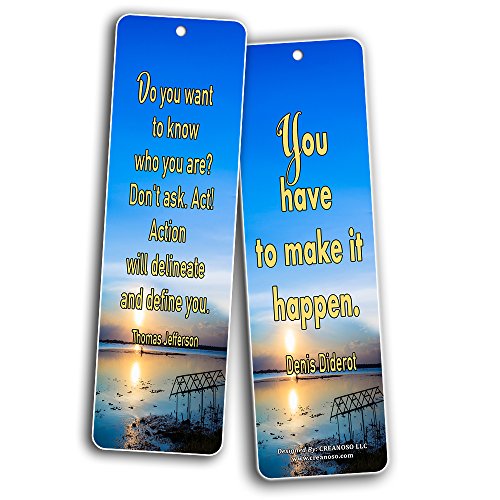 Creanoso Inspirational and Motivational Sayings Book Reading Bookmarks (30-Pack) Ã¢â‚¬â€œ Essential Inspiring Reading Collection Pack for Men, Women, Adults, Book Lovers, Bookworms