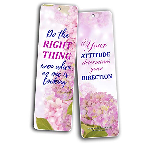 Creanoso Floral Positive Mindset Inspirational Quote Bookmarks (30-Pack) Ã¢â‚¬â€œ Powerful Lady Sayings About Character Ã¢â‚¬â€œ Stocking Stuffers Gift for Women, Ladies, Girls, Wife