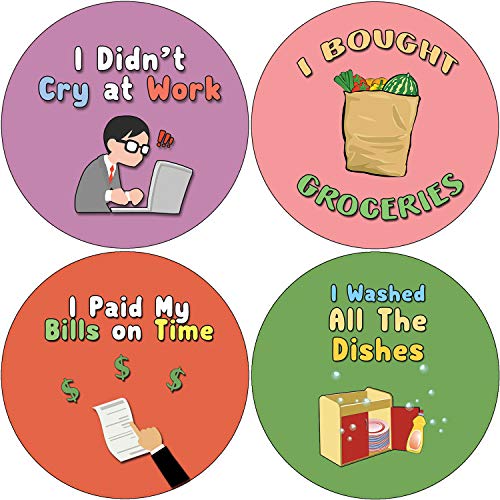 Creanoso Cute Adulting Stickers (10-Sheet) - Assorted Designs for Children - Classroom Reward Incentives for Students - Stocking Stuffers Party Favors & Giveaways for Teens & Adults