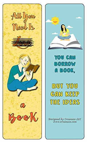 Creanoso Inspiring I Love Books Quote Sayings Postcards (30-Pack) â€“ Unique Greeting Card Bulk Pack Assorted Set â€“ Great Stocking Stuffers Gift for Bookworms, Bibliophiles, Men & Women, Teens
