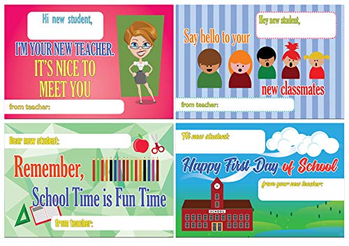 Creanoso Appreciate School Day Positive Postcards (60-Pack) â€“ Unique Inspirational Note Card Bulks Assorted Pack â€“ Cool Giveaways for Teachers to Students â€“ Back to School Days Greeting Cards