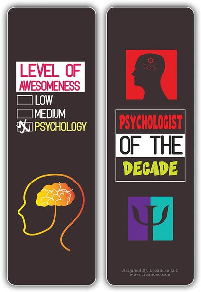 Creanoso I am a Psychologist Bookmarks (5-Sets X 6 Cards) â€“ Daily Inspirational Card Set â€“ Interesting Book Page Clippers â€“ Great Gifts for Adults and Teens