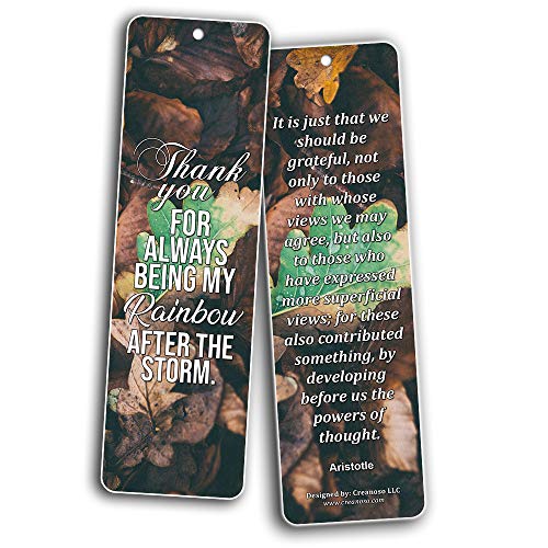 Creanoso Say Thanks To Friends Bookmarks (60-Pack) - Inspirational Quote Sayings Bookmarker Cards ÃƒÂ¢Ã¢â€šÂ¬Ã¢â‚¬Å“ Premium Gift for Men & Women, Adults, Teens ÃƒÂ¢Ã¢â€šÂ¬Ã¢â‚¬Å“ Employee Rewards Gifts ÃƒÂ¢Ã¢â€šÂ¬Ã¢â‚¬Å“ Bulk Pack Set