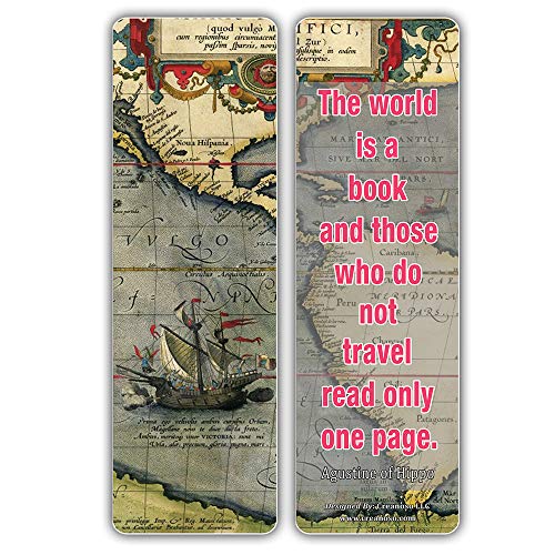 Creanoso Vintage Map Bookmarks Series 2 (30-Pack) Ã¢â‚¬â€œ Stocking Stuffers Gift for Men, Women, Adult, Teens, Boys & Girls Ã¢â‚¬â€œ Party Favors Supplies Ã¢â‚¬â€œ Rewards Gifts