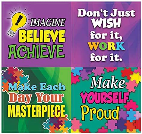 Creanoso Colorful Inspirational and Motivational Quotes Stickers (10-Sheet) â€“ Total 120 pcs (10 X 12pcs) Individual Small Size 2.1 x 2. Inches