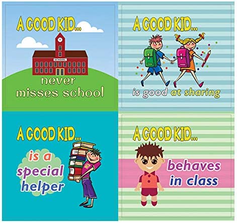 Creanoso A Good Kid Behavior Stickers - At School Stickers (20-Sheet) â€“ Gift Giveaways Stickers for Kids â€“ Awesome Stocking Stuffers Gifts for Boys & Girls, Teens â€“ Wall Table Surface DÃ©cor Art Decal