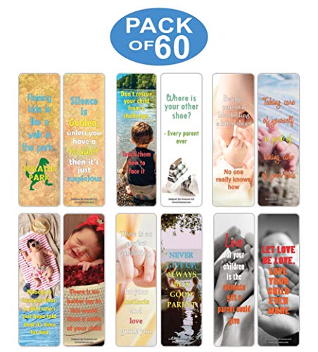 Inspiring Sayings Parenting Quotes Bookmarks for Parents (60-Pack) ÃƒÂ¢Ã¢â€šÂ¬Ã¢â‚¬Å“ Premium Gift for Men & Women Parents ÃƒÂ¢Ã¢â€šÂ¬Ã¢â‚¬Å“ Unique Family Baby Shower Gifts