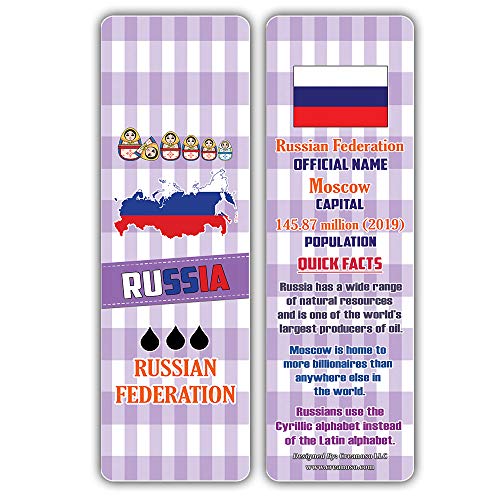 Creanoso Educational Facts European Countries Learning Bookmarks (30-Pack) Ã¢â‚¬â€œ Unique Reading Bookmarks Collection Set Ã¢â‚¬â€œ Stocking Stuffers for Boys, Girls, Kids Ã¢â‚¬â€œ Classroom Incentives - Giveaways