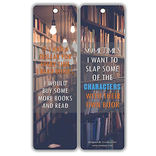 Creanoso Humorous Sayings Bookish Bookmarks for Men & Women (30-Pack) Ã¢â‚¬â€œÃ¢â‚¬â€œ Stocking Stuffers Gift for Bibliophiles, Book Worms, Book Lovers Ã¢â‚¬â€œ Party Supplies Ã¢â‚¬â€œ Book Clubs Reading