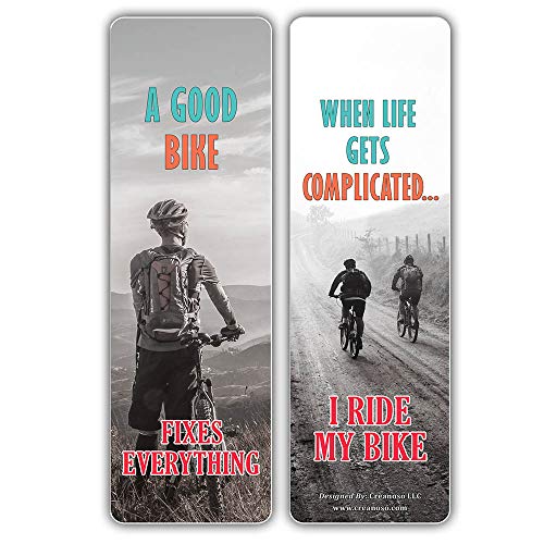 Creanoso Biking Hobby Quote Sayings Bookmarks (30-Pack) Ã¢â‚¬â€œ Stocking Stuffers Gift for Cyclists, Men, Women, Adults Ã¢â‚¬â€œ Cool Bookmarker Gift Tokens Collection Set Ã¢â‚¬â€œ Page Clip Ã¢â‚¬â€œ Employee Rewards