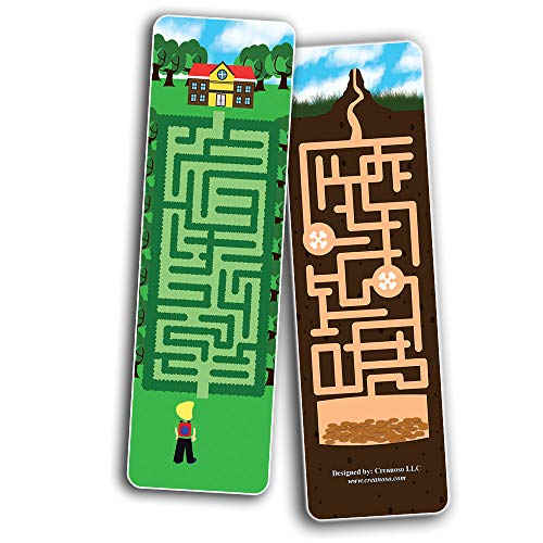 Puzzle Maze Game Bookmarks (60-Pack)-Premium Gift Ideas for Children, Teens, Adults - Stocking Stuffers Party Favor & Giveaways