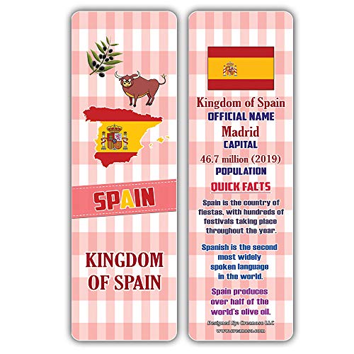 Creanoso Educational Facts European Countries Learning Bookmarks (30-Pack) Ã¢â‚¬â€œ Unique Reading Bookmarks Collection Set Ã¢â‚¬â€œ Stocking Stuffers for Boys, Girls, Kids Ã¢â‚¬â€œ Classroom Incentives - Giveaways
